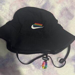 Nike Black Rain Bucket Hat with Rainbow Logo